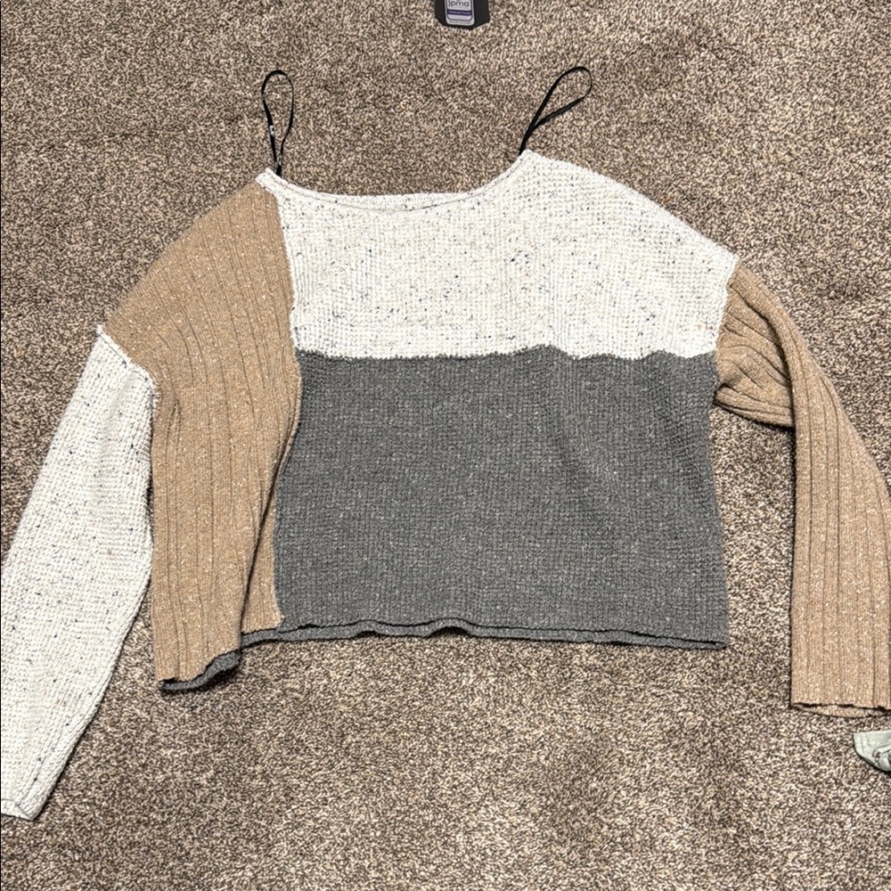 Colorblock Sweater with Spaghetti Straps